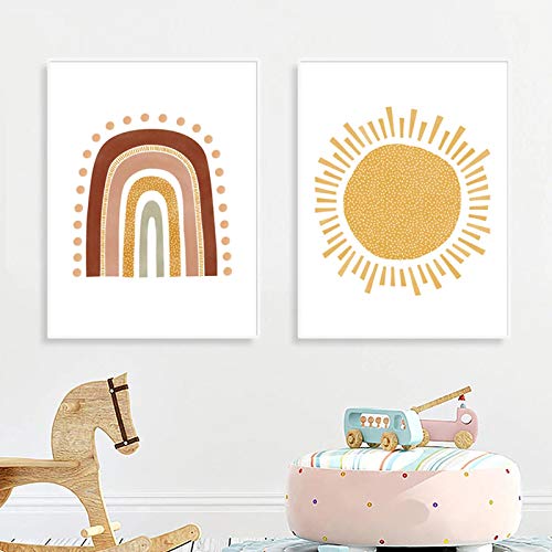 Affiches et impressions sur toile soleil arc-en-ciel salon moderne