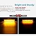 Partsam 5PCS Clear Lens 6LED Amber Cab Light Truck Trailer Top Cab Marker Roof Running Light Waterproof Reflective Lights Assembly Compatible with 2004 VN/2003-2020 VNL Trucks