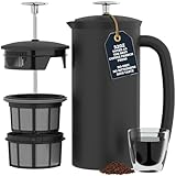 ESPRO P7 French Press Coffee Maker - Double-Walled Stainless Steel Insulated with Micro-Filter, 32 Ounces, Matte Black