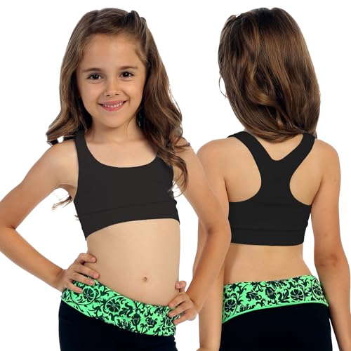 Kurve Girl’s Stretchy Crop Racerback Undershirt Training Sports Bra, Made in USA3