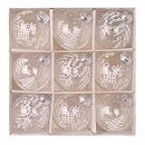 Elegante colección de bolas de Navidad PET transparente para decoración de temporada adecuada para hogares, oficinas, hoteles y espacios de eventos (blanco)