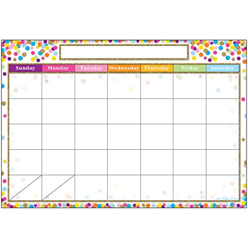 Ashley Productions ASH91041 Smart Poly™ Chart, Confetti Calendar, Polypropylene (PP), 13" x 19"
