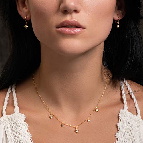 namana Collier Etoile Polaire Ras du Cou avec Breloques en Etoiles pour Femme et Jeune Fille - Ecrin Cadeau – vue 2