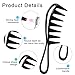 Wide Tooth and Large Texture Comb with Shark Teeth Design, Durable Plastic Anti-Static Shower Comb for Wet Hair, Waves, Wigs - Professional Hairstyling Tool for Barbers and Salons (2 Pack, Black)