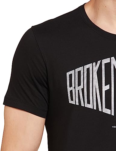 Image of Spykar Men's Slim Fit Round Neck Half Sleeve Printed Casual T-Shirt
