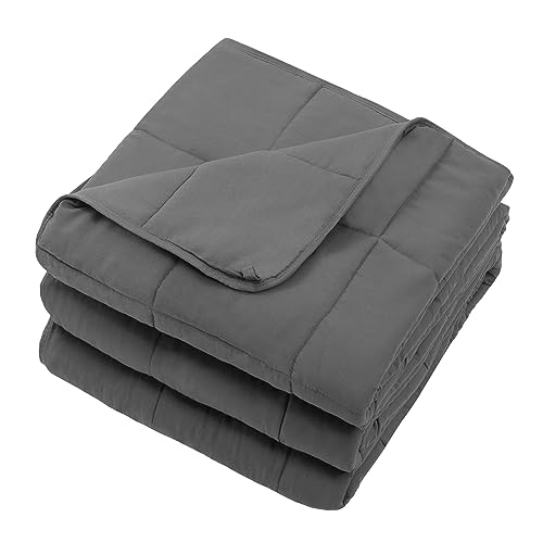 Weighted Blanket for Adults 17lbs, 60"x80", Queen Size Cooling Heavy Throw Blanket for 120-180lbs, Microfiber Soft Thick Big Blankets Weighted Comforter Breathable Gift for Sleeping, Grey