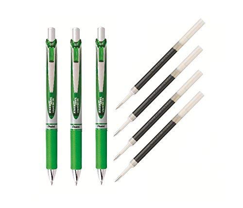 Set de bolígrafos Pentel EnerGel Deluxe RTX con tinta líquida verde