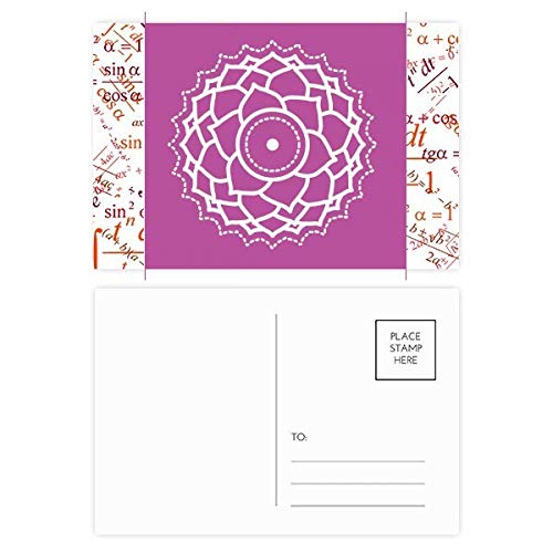 Cartes postales motif fleur géométrie multicolore pour remerciement