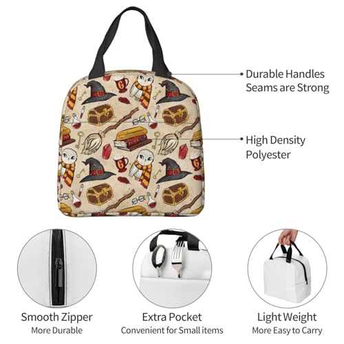 Image of Cartoon Cute Lunch Bag Reusable Portable Lunch Box Picnic Bag Shopping Bag Movie Portable Fruit Rice Bag Snack Storage Bag