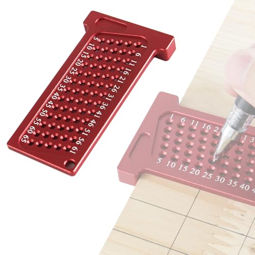HAUUFENN T型定規 アルミ製 木工用スコヤ ケガキゲージ 直角定規 さしがね 工具 DIY用 高精度 1mm穴間隔 65mm ケガキ用 t定規 測定ツール