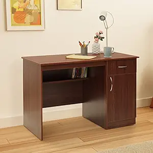 Green Soul Venue|Study & Office Table Computer Desk|Sturdy Built Quality|Engineered Wood|1-Year Warranty|Writing Desk for Professionals | 1 Drawer, 1 Cabinet | Installation Provided (Rolex Brown)