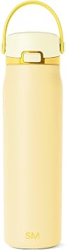 Simple Modern Mesa Sport Water Bottle with Covered Chug Lid | 24oz Cup Holder Friendly Insulated Stainless Steel Bottle for Gym, Sports and Travel | Lemoncello