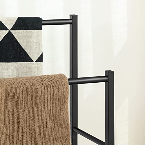 HOOBRO Handtuchhalter, Handtuchständer, Handtuchleiter stehend mit 2 Handtuchstangen, für Badetücher, Kleidung, Decken, Zeitungen, platzsparend, Stabil, Industriestil EBF02LB01
