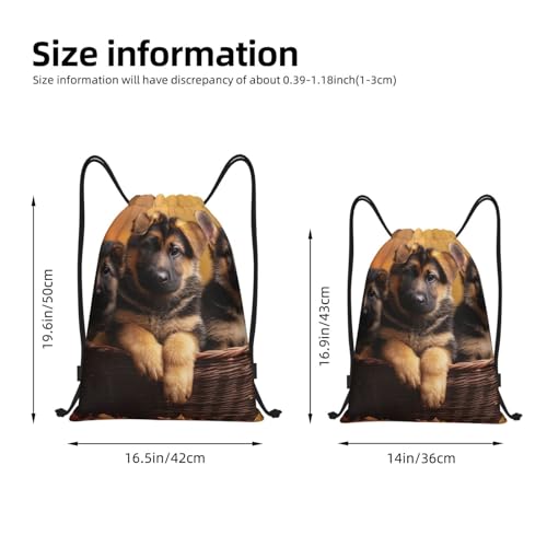 Drawstring Backpack Sports Gym Bags Draw String Bag for Women Men Little german shepherd dog Drawstring Bags Sackpack2