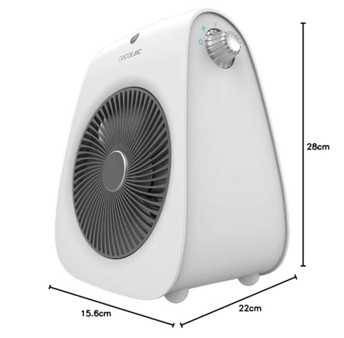 Cecotec Chauffage d'Appoint ReadyWarm 2000 Max Force Blanc, 2000 W, 2 Niveaux de Puissance, 3 Modes de Fonctionnement (Froid/Chaud/Très Chaud), Léger, Manuel, Silencieux, Sécurité Contre la Surchauffe