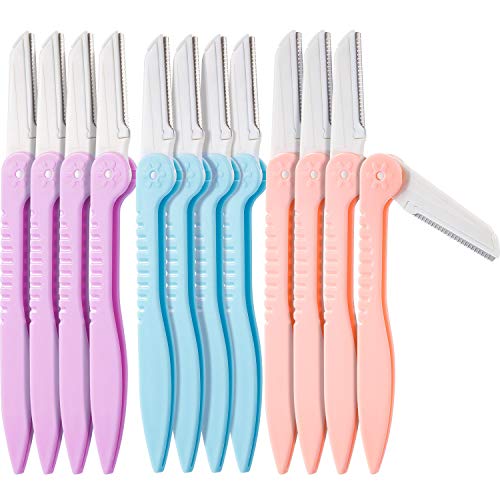Boao 12 Pieces Eyebrow Razors Shapers Razor for Eyebrows Face Hair Removers