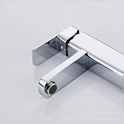 Robinet mitigeur d'évier au design carré et finitions argentées - 5