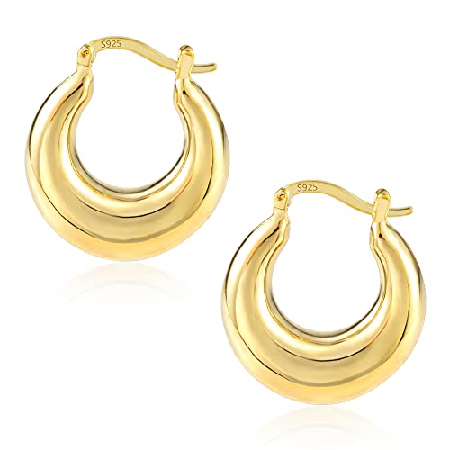 Creolen Ohrringe Gold Kleine, Creolen Ohrringe Ovale Gold Damen, U-förmig Tropfenohrringe mini Leichte klobig Ohrringe Creolen, Hypoallergen Creolen Ohrringe Gold für Damen Mädchen Geschenke Cover