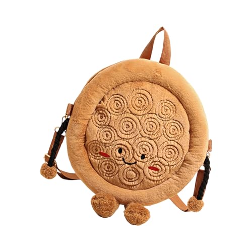Sac à bandoulière en peluche pain avec sangle réglable et plusieurs compartiments pour gourmets