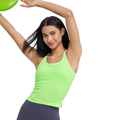 Image of sphinx cat Womens Ribbed Workout Crop Tops with Built in Bra Yoga Racerback Tank Top Slim Fit