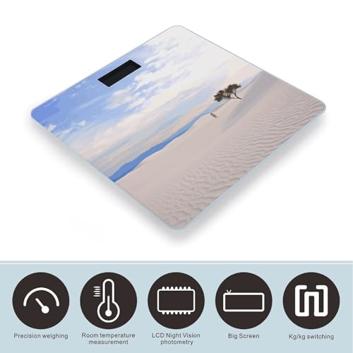 Báscula digital de baño con plataforma de vidrio templado miniatura 3