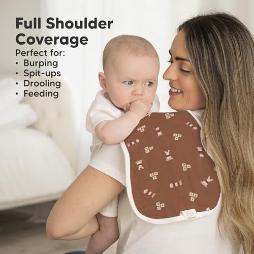 Image of 5-Pack Muslin Burp Cloths Baby Boy, Girl - Very Absorbent Baby Burp Cloth Rags, 8-Layers Viscose Derived from Bamboo Cotton Muslin Towel, Super Soft Spit Up Rags, No Shrink Washcloths (Toy Land)