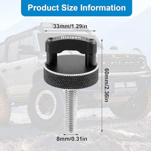 Hiolpen Hard Top Fasteners Mounting Screw Kit for Ford Bronco 2021-2024 - 8Pcs Aluminum Hardtop Quick Removal Fastener with Thumb Screw - Easy Installation for Secure Hard Top Screws Hardtop Bolts - Thumbnail 3
