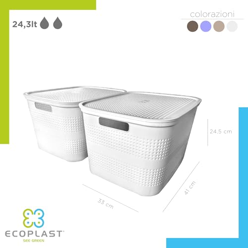 Boîtes de rangement de rangement multi-usages Ecoplast design Cappuccino - 6