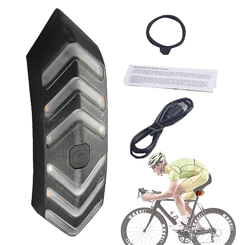 Besreey Señales de giro para bicicletas, luces traseras impermeables con luz LED, luz trasera recargable, señal de giro ajustable de tres modos para ciclismo nocturno, scooters, bicicletas
