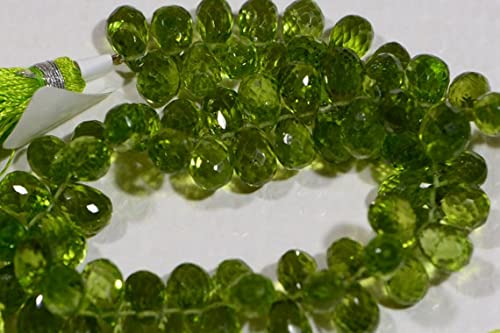 LKBEADS Perydot fasetowane koraliki w kształcie łezki naturalne koraliki z kamieni szlachetnych materiały do produkcji biżuterii 9 x 6 mm pasmo 10 cm.
