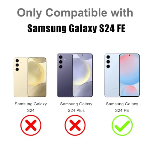 Image of Magnetic Case for Samsung Galaxy S24 FE [Compatible with Magsafe] [Cute Fashion Fluorescent Design] [1 Screen Protector] Slim Translucent Matte Case for Galaxy S24 FE 6.7 inch, Purple