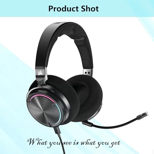Repuesto de almohadillas de oreja inalámbricas Virtuoso Max compatibles con Corsair Virtuoso Max Wireless Headset (Tela textil y espuma viscoelástica) miniatura 6