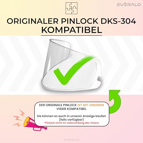 Everalo Kompatibel mit Shoei Nxr 2 Visier - Z8 - X15 - xSPR Pro - Cwr f2 - Cwr f2pn - Helmvisier Pinlock Ready Anti-Kratzer und Anti-Beschlag (Blau)