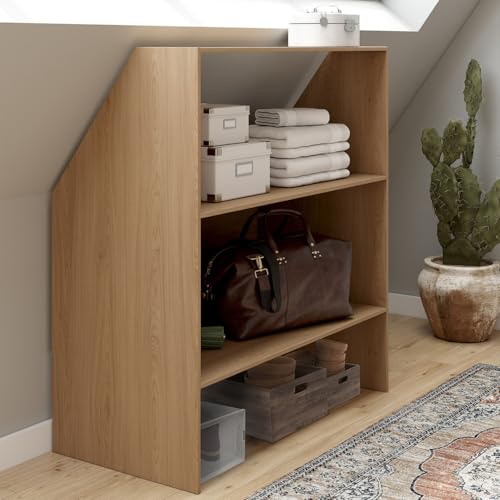 Etagère sous pente 2 niveaux TOMI 100 x 50 x 70110 cm bois façon hêtre - vue 2