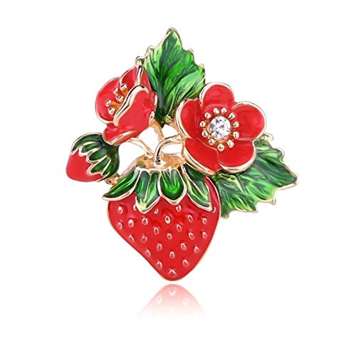 Broche fleur de fraise pour raviver un chapeau terne ou une veste