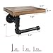 Industrial Toilet Paper Holder with Shelf for Mobile Phone Storage in Bath, Rustic Style Pipe Design Metal Wall Mounted Toilet Paper Roll Holder Bath Bathroom (Dark Brown)