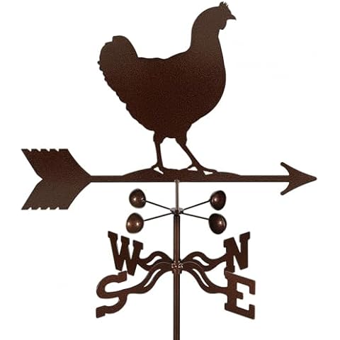 EZ Vane Hen Weathervane — 4-Sided Mount, Wind Cups, Antique Copper Finish, Steel with Durable Triple Powder Coating, Handcrafted in USA Cover