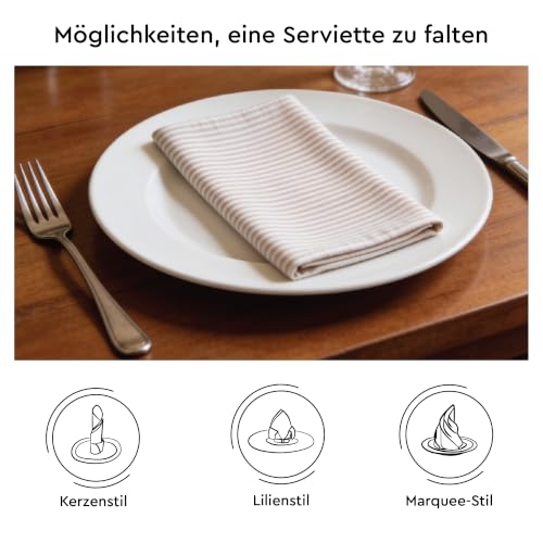 Encasa XO Stoffservietten, 100% Baumwolle,Gewebt50x50 cm – Ansicht 4