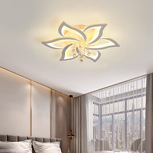 Garwarm Modern Ceiling Light,Dimmable Flush Mount Ceiling Lights,Led Flower Chandelier Dining Room Light Fixture For Living Room Bedroom Kitchen Office Entryway Hallway,40W thumb #6