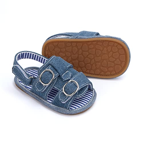 Infant Boys Girls Open Toe Denim Shoes First Walkers Shoes Summer Toddler Flat Sandals 2c Shoes for Girls3
