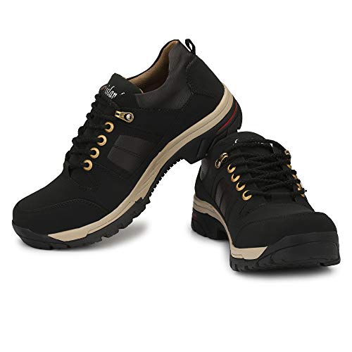 Image of Shoe Island Solid Black Premium Leatherette Ankle Length Casual Boots for Men