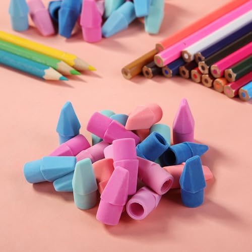 Image of Mr. Pen- Pencil Erasers Toppers, 480 Pack, Colorful, Latex Free, No Smudge