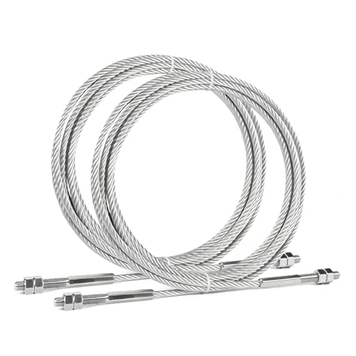 Lazenta JSJ5-04-00CH Lift Equalizer Cable 389” Compatible with Challenger Lift E10 LE10 VLE10,Quality Lift EQ10,Replacement Car Hoist Galvanized Steel Wire Rope 2 Sets