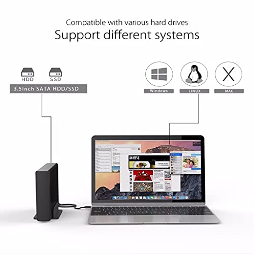 Caja externa tipo C USB3.1 para disco duro 3.5 pulg. miniatura 4