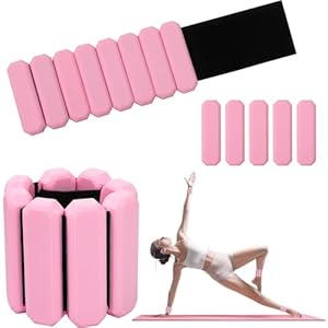 2 stuks verstelbare siliconen enkel- en polsgewichten set, draagbare gewichtgewichten voor krachttraining, pilates gewichten, hardlopen, zwemmen (roze)