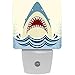 Shark Jaws Night Light Plug in Set of 2, 0.5 W Led Night Lights for Kids Adults Boys Girls Babies, Auto Senor Dusk to Dawn for Reading Bathroom Bedroom Nursery Decorative