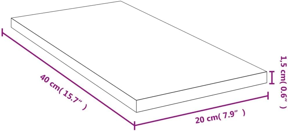 Small Bamboo Wall Shelf with Varnish Finish, 7.9x15.7x0.6 Inch Floating Ledge for Bathroom, Kitchen, Dining Room Decor