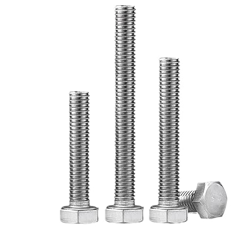 Image of Junter 10pcs M8-1.0 x 70mm Pitch Fine Thread Metric Hex Bolts 304 Stainless Steel Hexagon Fully Threaded Screws DIN933