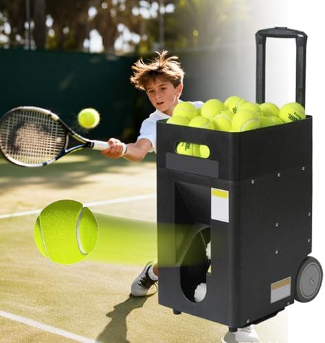50-Ball Tennis Ball Machine, Remote-Controlled, 60km/h - Ideal Tennis Training Device for Beginners & Intermediate Players, Perfect for Skill Improvement