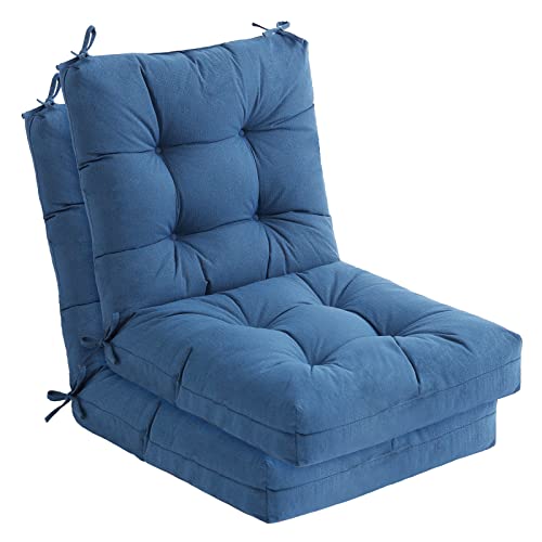 Tiita Outdooor Cushion, High Seat/Back Chair Cushion With Ties, Spring/Summer Seasonal Replacement Couch Cushions, Deep Seat Patio Cushion, Patio Seat Cushion For Swing Bench Wicker Furniture (Blue) #TOP29